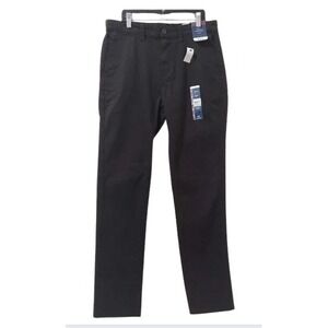 George Slim Stretch Men's Pants 30x32‎ Black Chinos Casual Trousers NEW